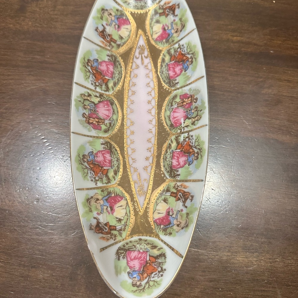 Vintage Royal Vienna Courting Couples Oval Dish Tray